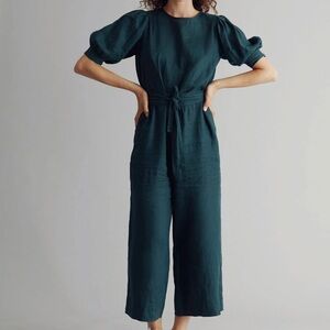 Komodo Linen Jumpsuit in Deep Teal